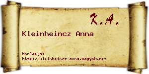 Kleinheincz Anna névjegykártya
