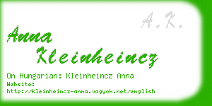 anna kleinheincz business card